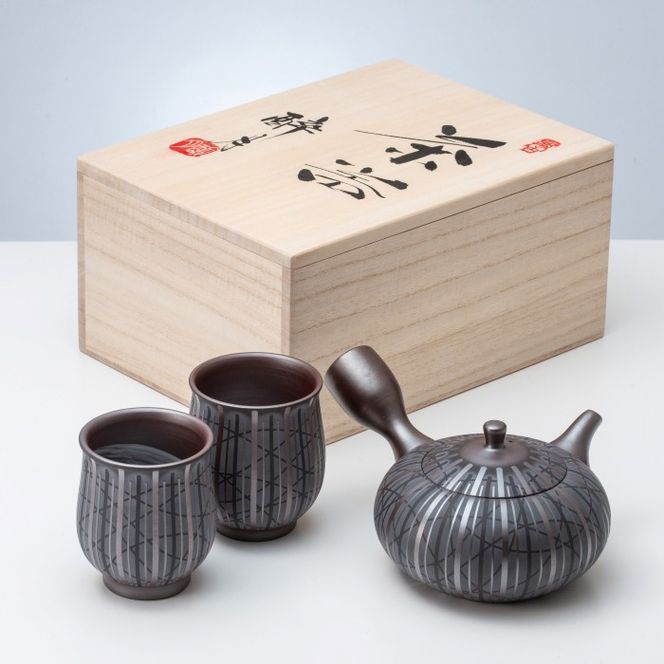 江戸期 万古焼 急須 萬古焼 茶器 陶器製 急須 装飾リボン 江戸期 万古