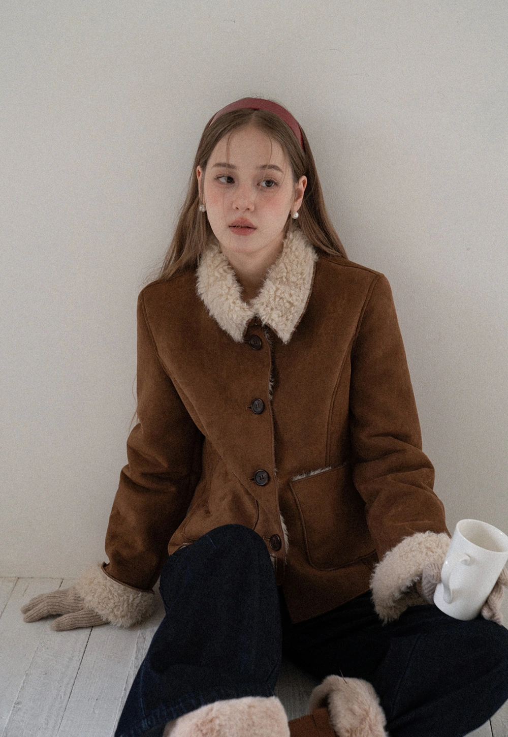 レディースファッションフェイクスエードジャケット – EGGKA