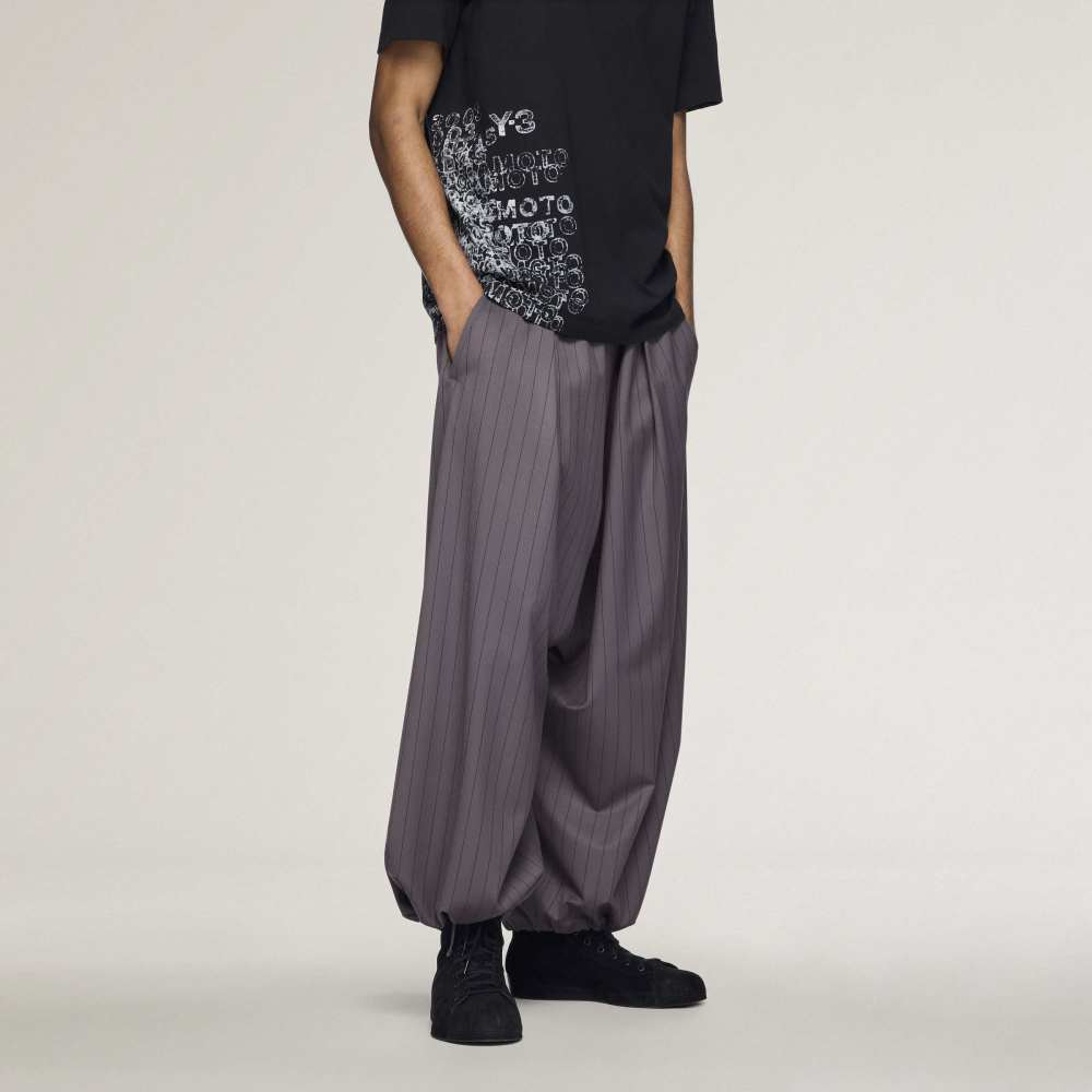 Y-3 REFINED WOOL CROPPED WIDE LEG PANTS Y-3│Y-3 ワイスリー
