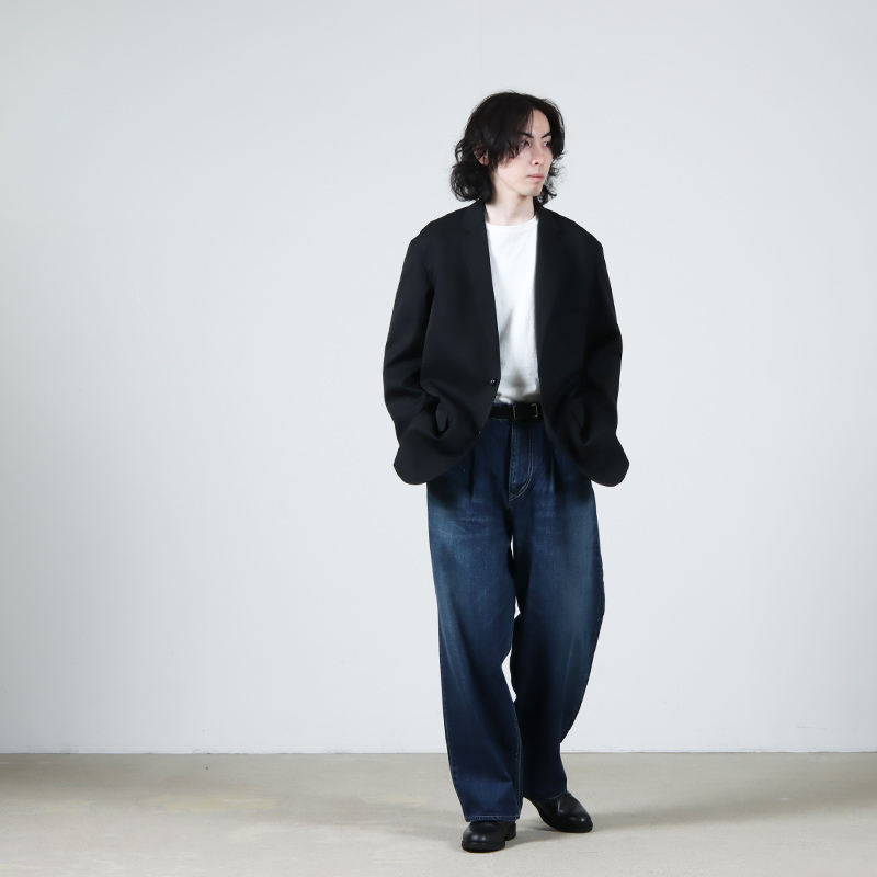 Graphpaper (グラフペーパー) Selvage Denim Two Tuck Pants DARK FADE