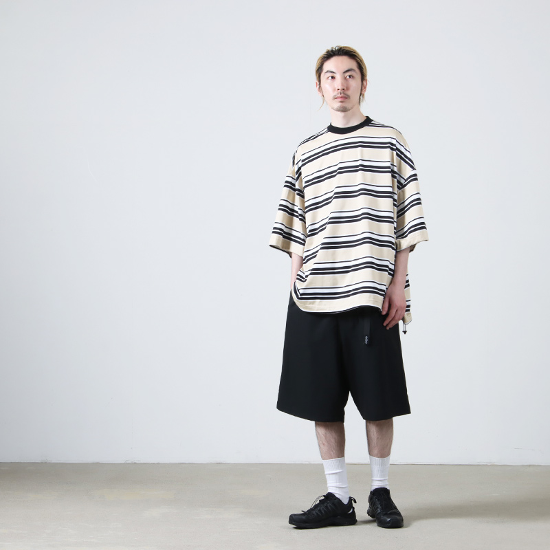 is-ness (イズネス) BALLOON BORDER T-SHIRT / バルーンボーダーTシャツ