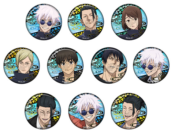 くじ引き堂 呪術廻戦 グランジ風デザイン缶バッジ 五条悟 伏黒恵 2点