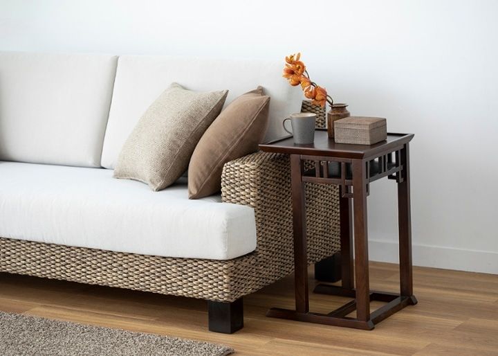 サイドテーブルv02～アジアンモチーフを感じさせる格子デザインの