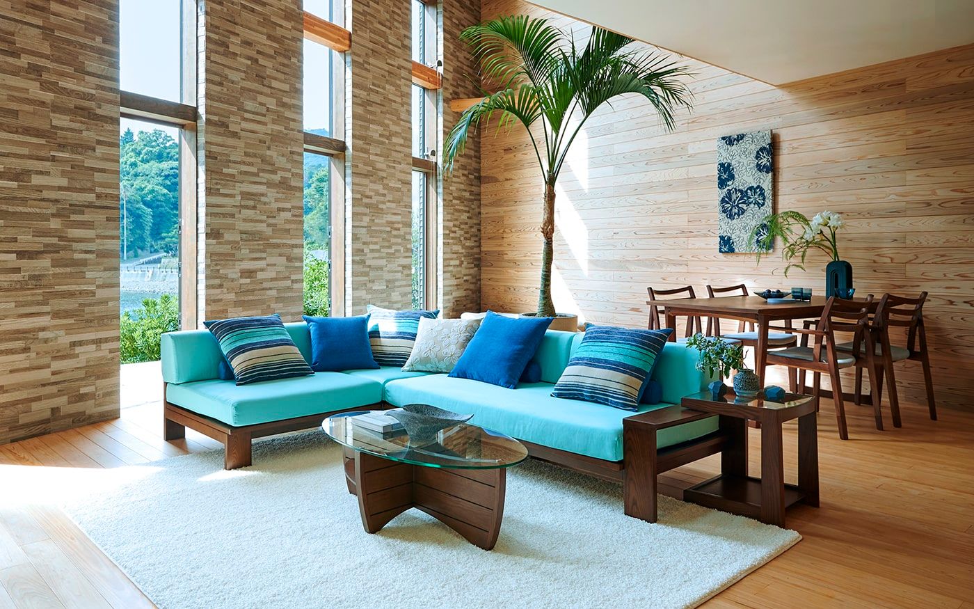 アート567 「タイム1(グリーンブルー)」 インテリアコーディネート