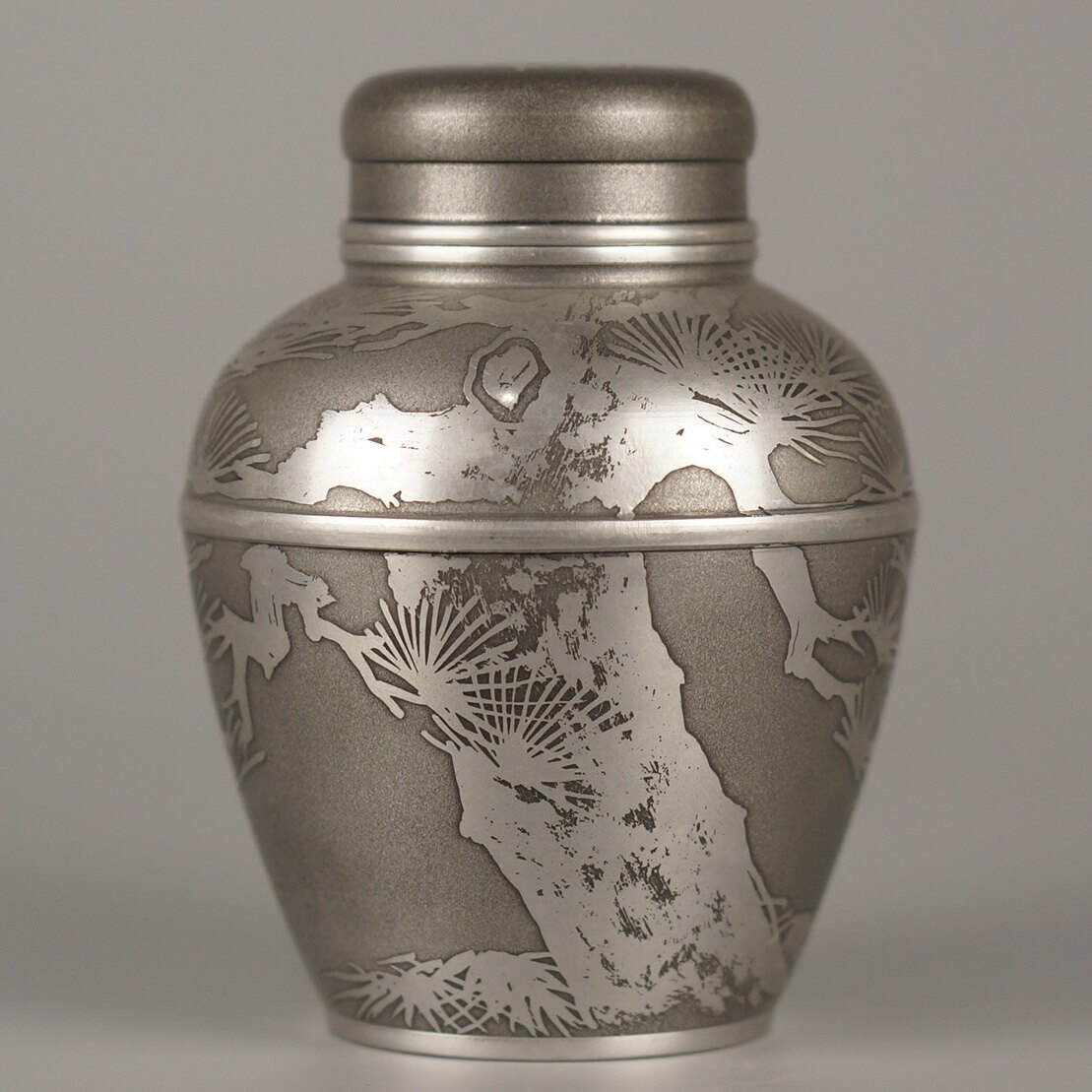 EN523 【錫司屋忠 造】煎茶道具 古錫茶壷・錫茶壺 高16cm