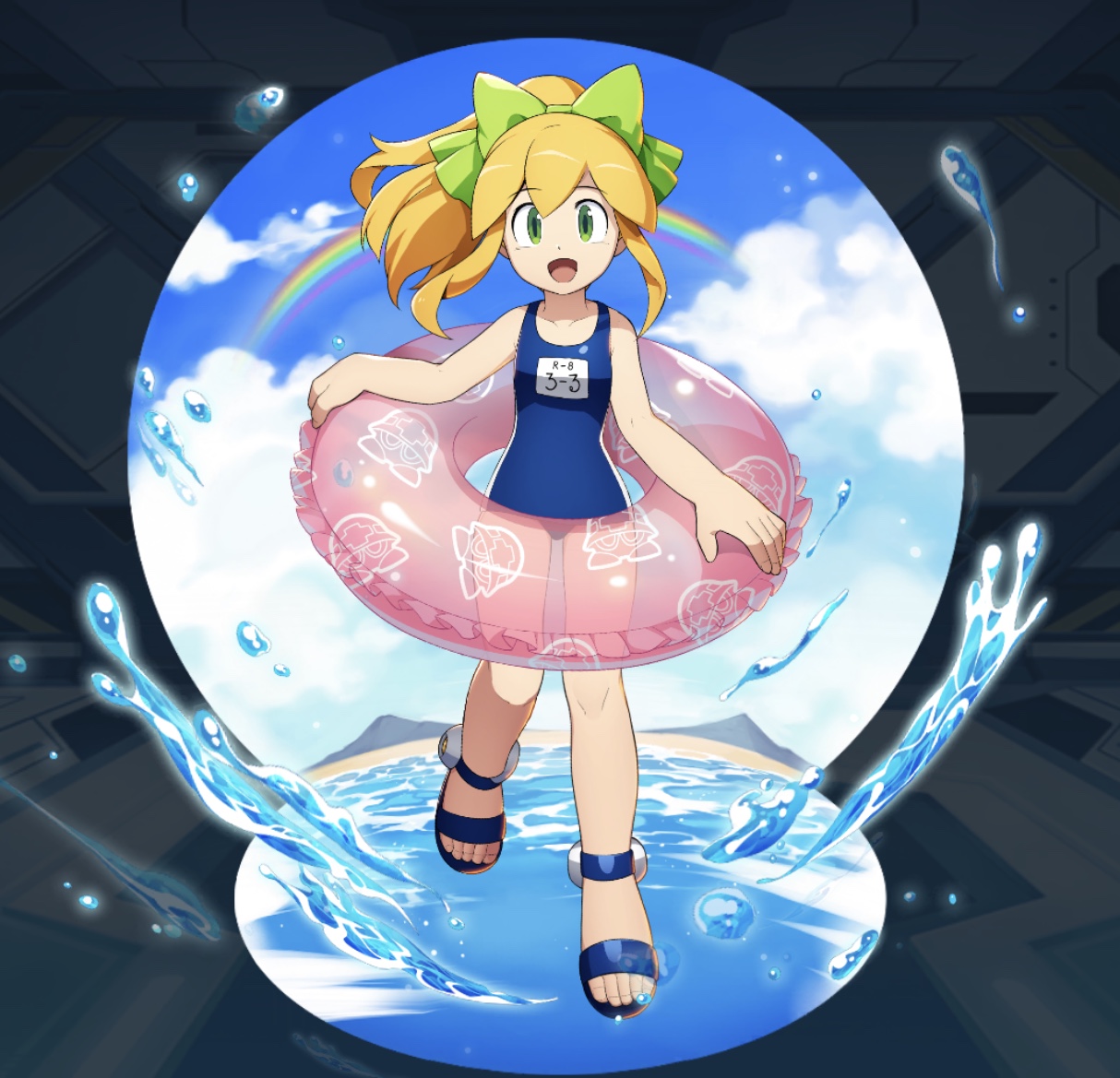 ロックマンX dive 夏休のロール ラバープレイマット 当選品 夏休の