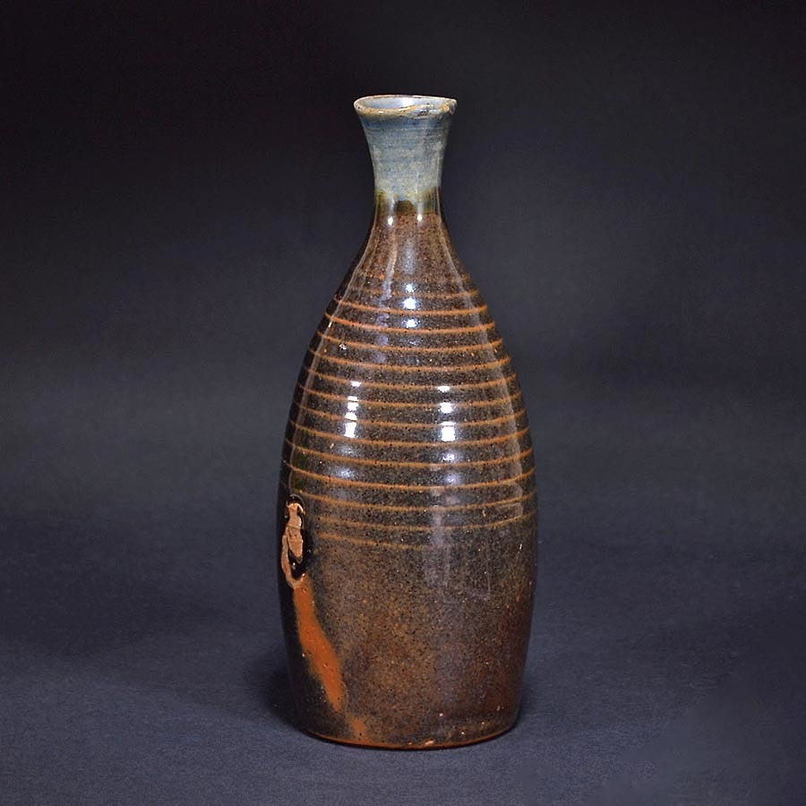 蔵c5821】古美術 飛騨・山田焼 青首徳利 江戸後期 古民藝