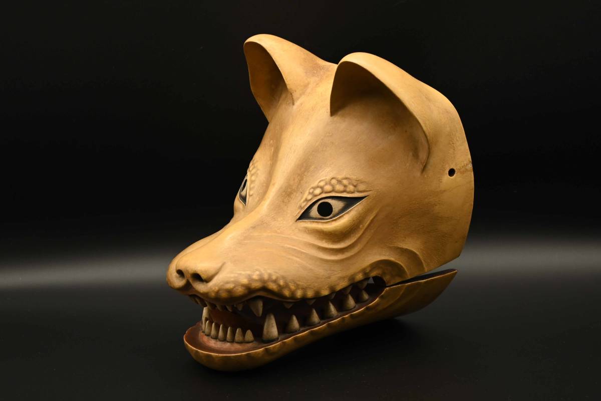 能面 玉藻 木彫り 面 怨霊面 伝統芸能 神楽面 お面 神楽面、天狐（