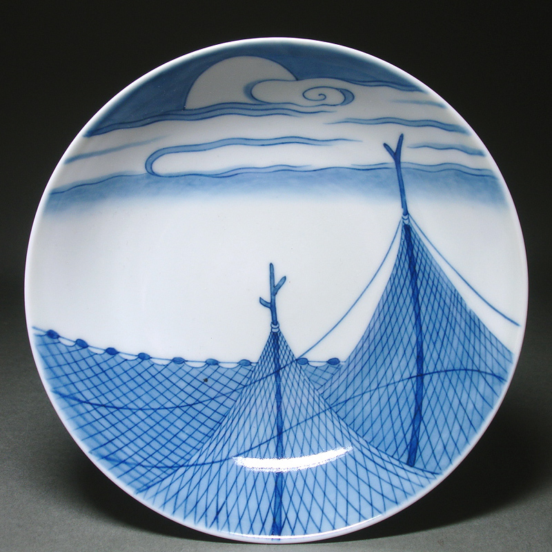 古伊万里 藍鍋島花文皿 後期鍋島 江戸後期 古伊万里 藍鍋島花文皿 後期