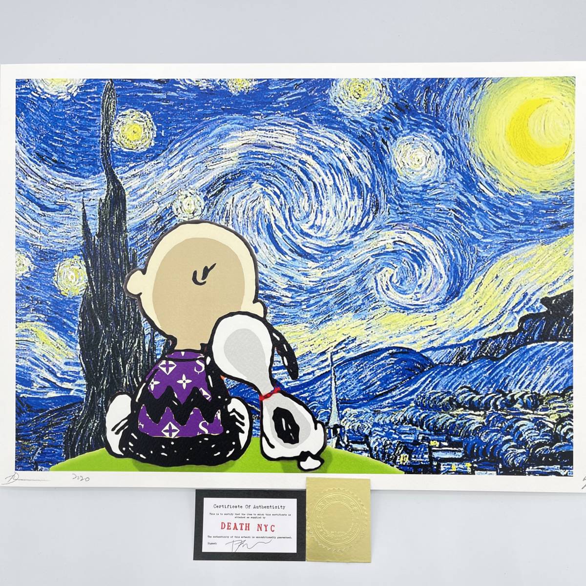DEATH NYC/アートポスター/スヌーピー /ウッドストック/星月夜/AP