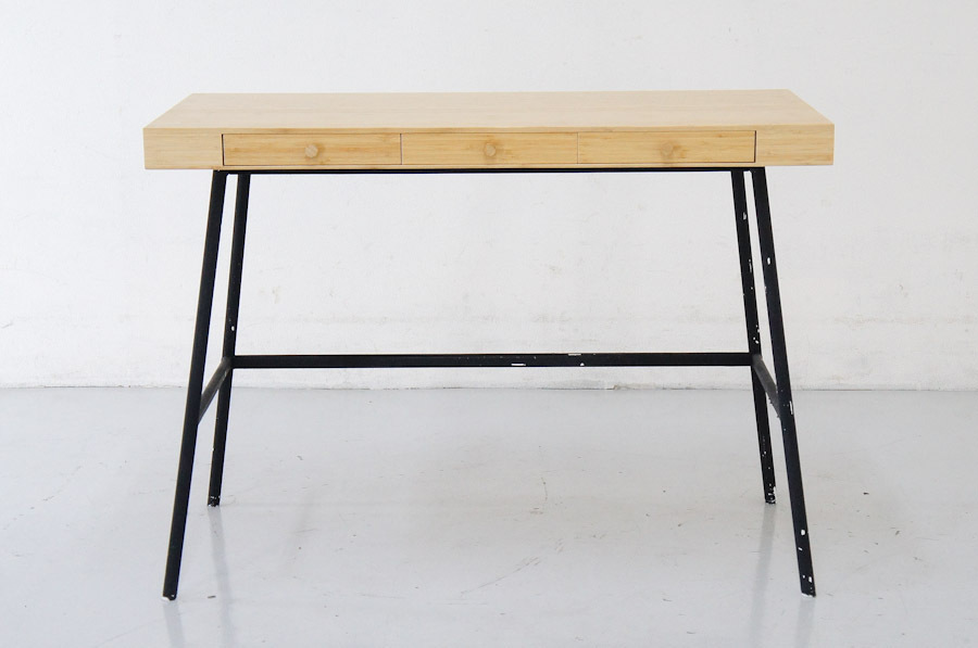 バンブー製 2024 3引き出しテーブル IKEA イケア リルオーセン デスク