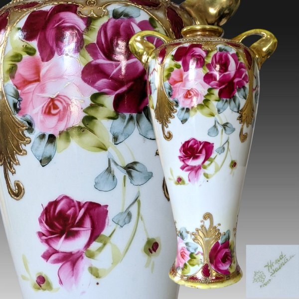 Noritake オールドノリタケ 木村義一 ハンドペイント バラ絵 花模様