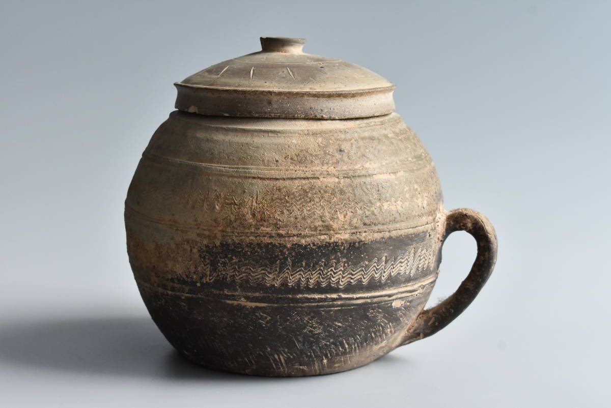 朝鮮 新羅 須恵器 台付長頸壺 5世紀 【公式通販】