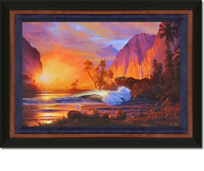 c*1様 ラッセン ロマンスオブザシー 額装品 アート ハワイ 風景画 夕日