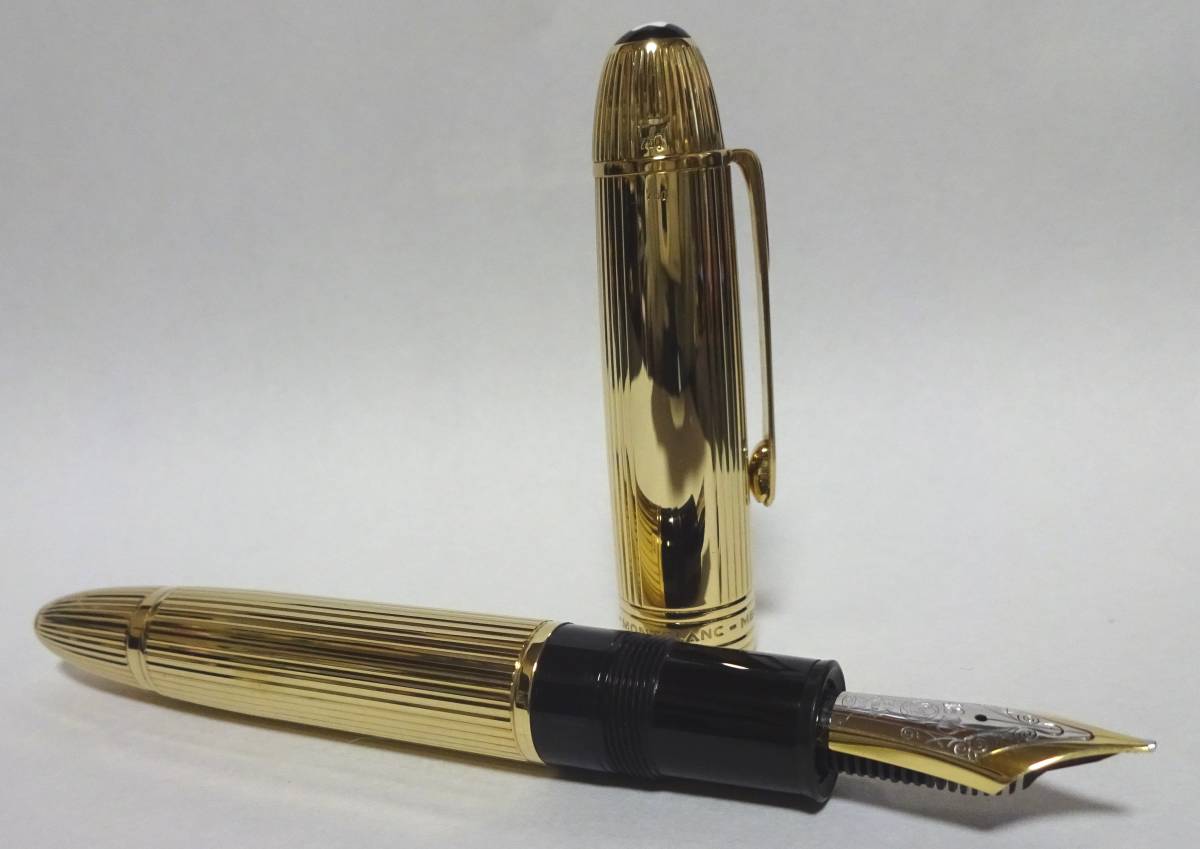 新品同様 モンブラン 149 万年筆 18K（F）750 ゴールドxブラック1