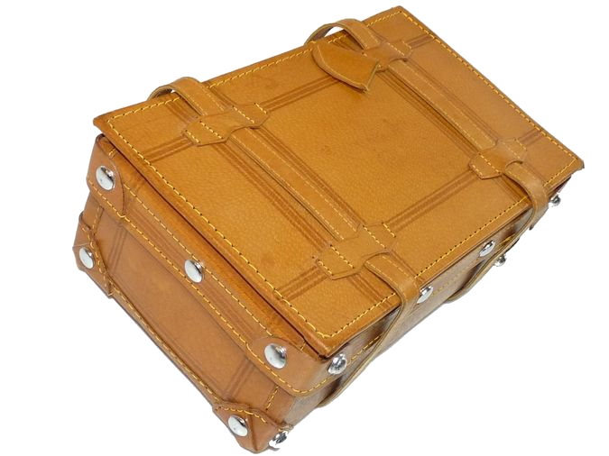 本革アンティークバッグ(鍵付き) アンティーク トランク 鍵付きケース