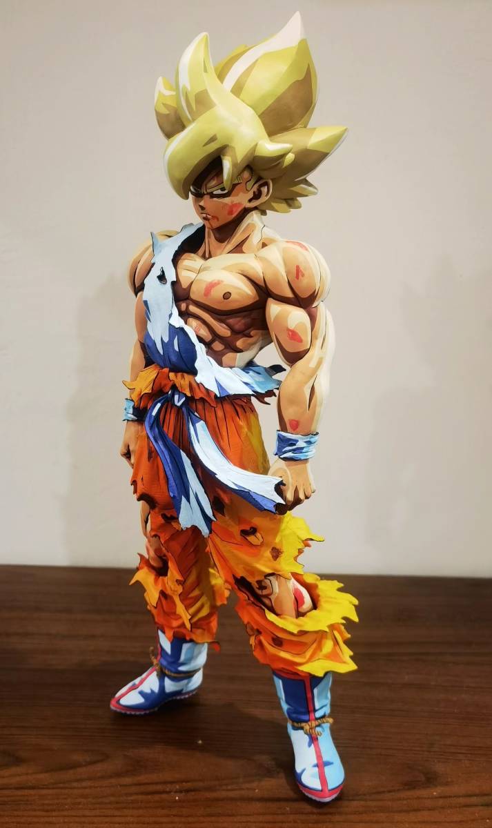 ドラゴンボール 孫悟空 超サイヤ人2 フィギュア改造 リペイント2D