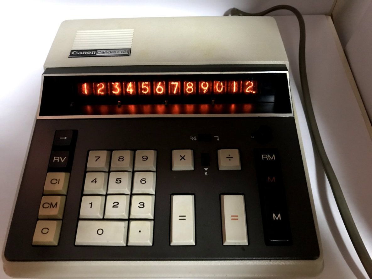 ヴィンテージ電卓 ニキシー管電卓 Canon L121 1970年製造 問題なく動作
