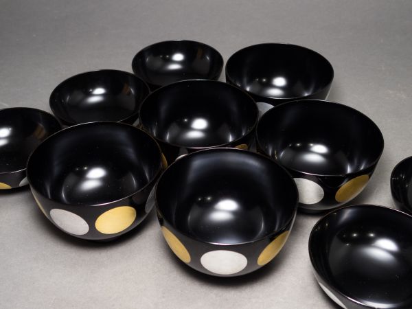 未使用 象彦 京漆器 吸物椀 5客 木箱入り 未使用 象彦 京漆器 吸物椀 5