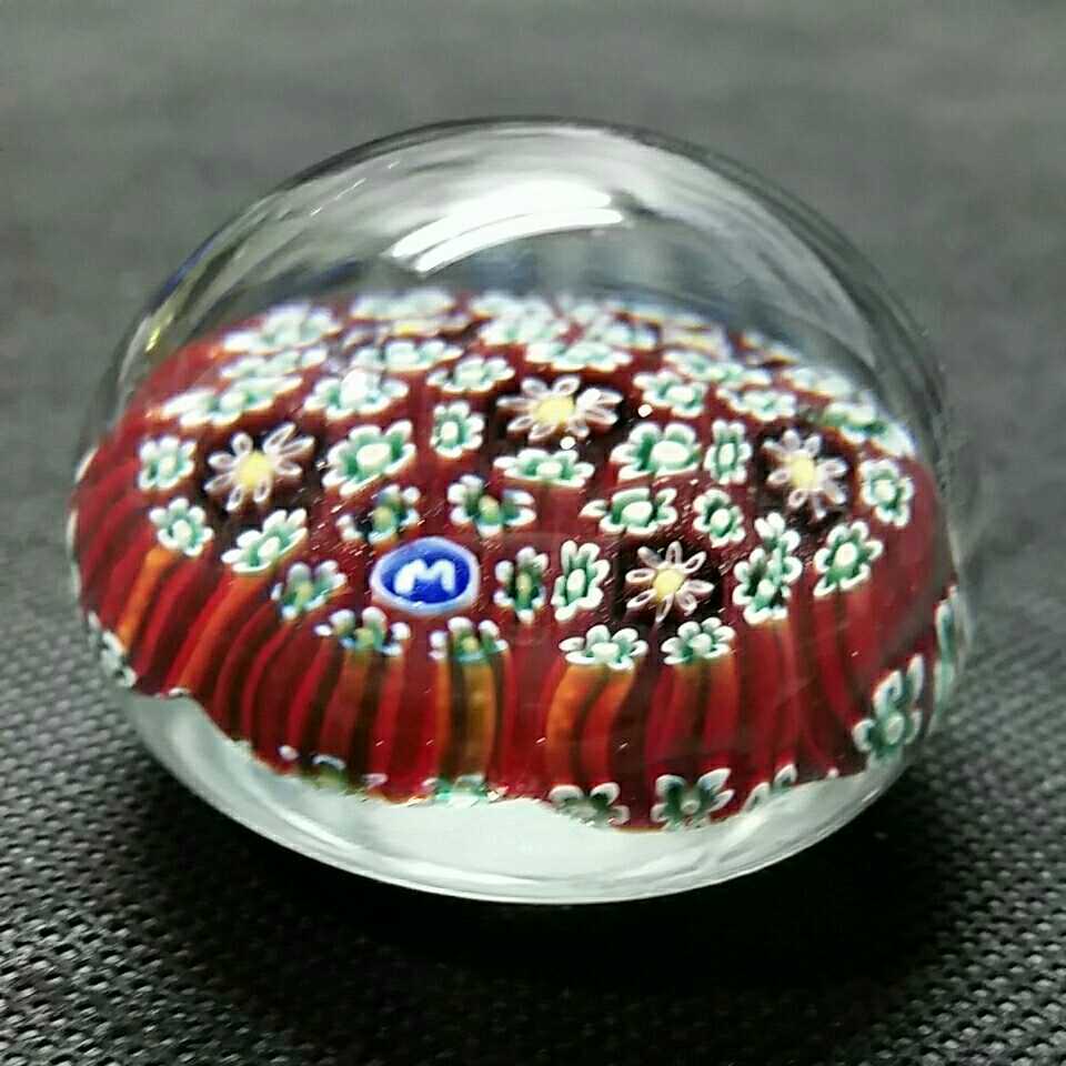 ムラノガラス ベネチアンガラス ペーパーウエイト 文鎮 ミルフィオリ