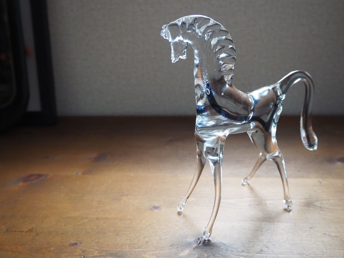 ムラーノ イタリア製 ガラス馬 イタリア製 馬のオブジェ 番 ムラノ