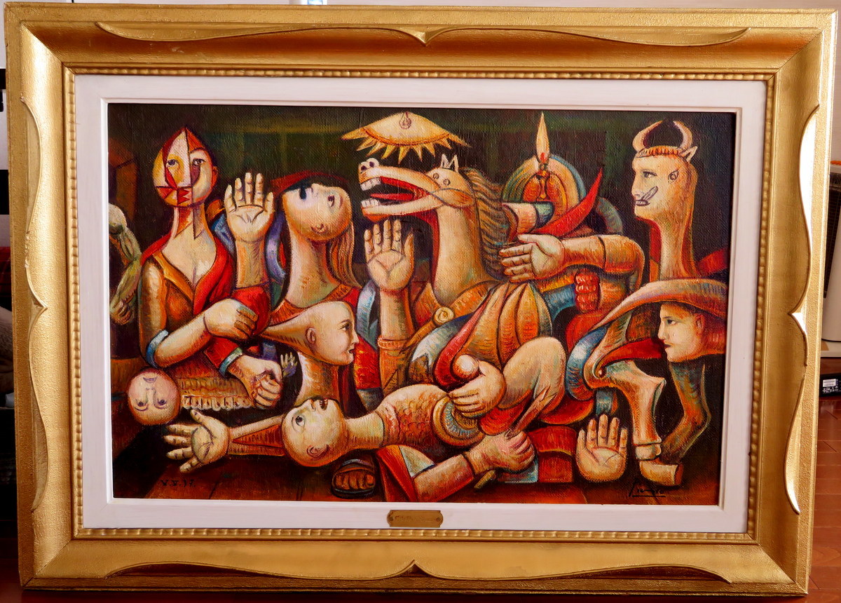 二宮哲男 油彩 裸婦画 人物画 F1号 直筆 肉筆 二宮哲男 油彩 裸婦画