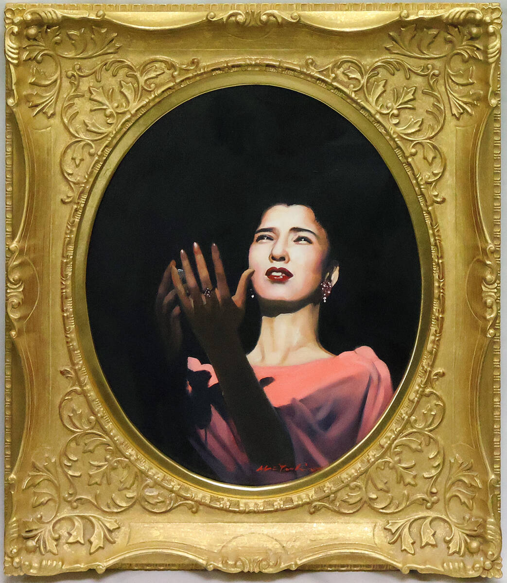 八代亜紀 油彩F4サイズ 夢の中で 八代亜紀 絵画 油彩F4サイズ 夢の中で