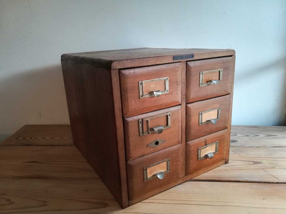 昭和レトロ 伊藤伊 積重型カード容器 30引出し 図書館 収納棚 カード