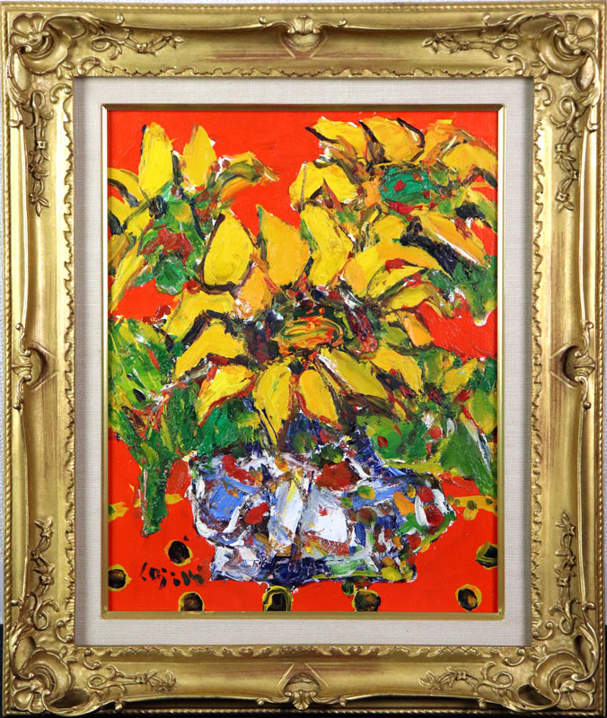 絵画 油彩本物 花咲く頃 安食慎太郎 絵画 油彩本物 花咲く頃 安食