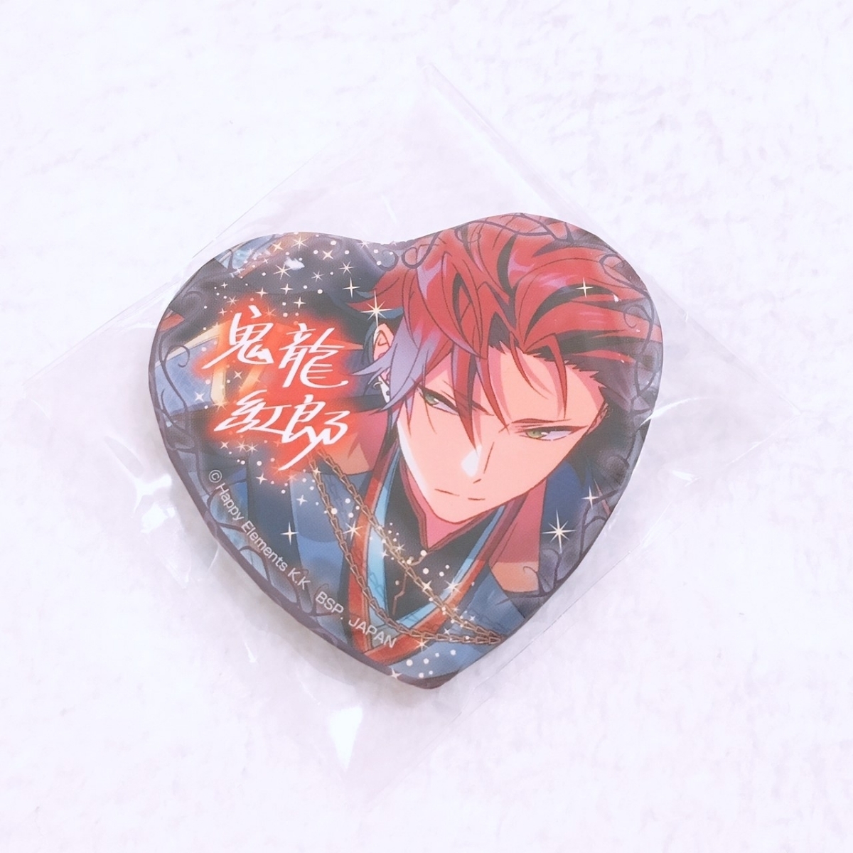 ②あんスタ ハート缶バッジ ハート缶 鬼龍紅郎 鬼龍 紅郎