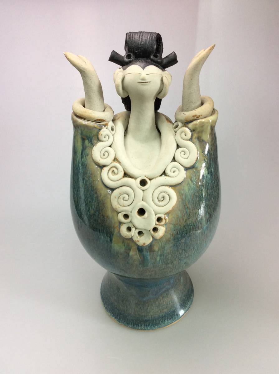 希少】青芳人形 砥部焼 念ずれば花ひらく 初代青芳 青芳人形