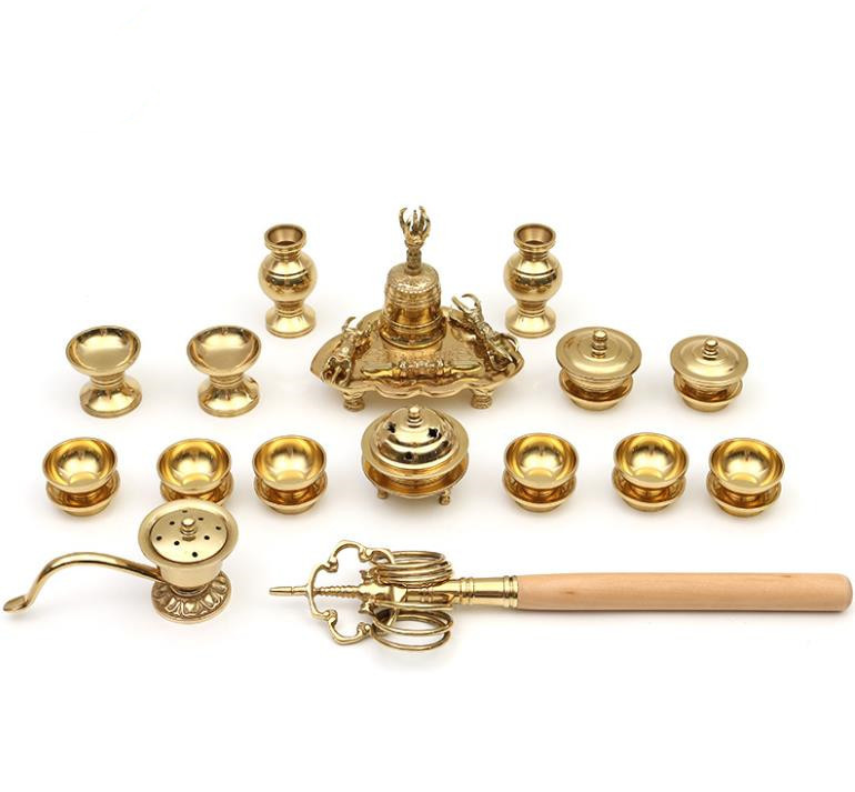 修縁堂】真言宗 法器 金剛杵 真鍮製 鬼面独鈷杵16cm 密教法