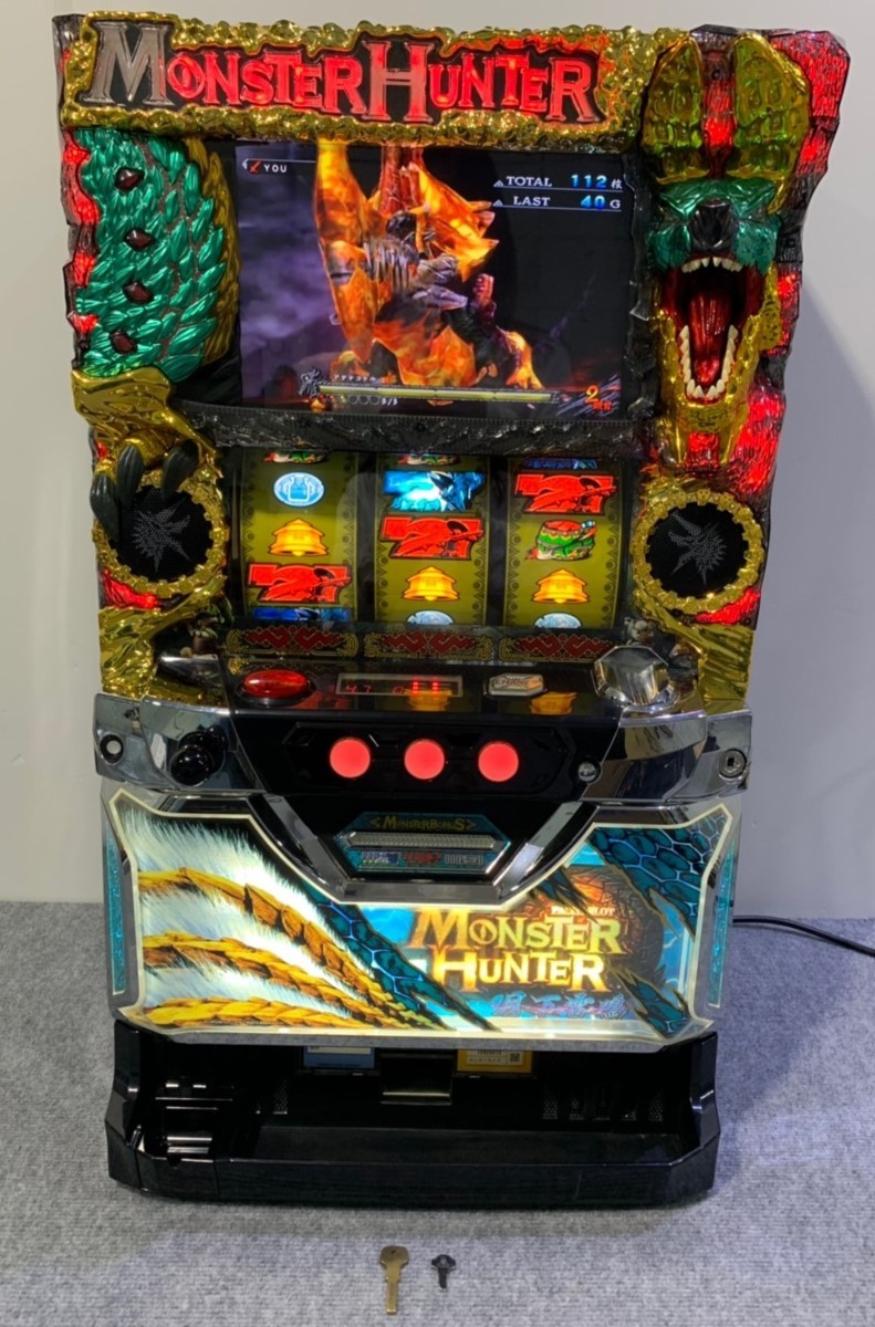 パチスロ実機 モンスターハンター月下雷鳴コイン不要機ボリューム調整