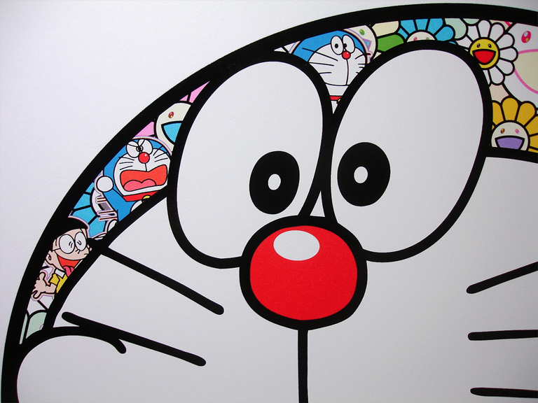 村上隆 × ドラえもん「ドラえもんわーい！ ドラえもん版画シルク