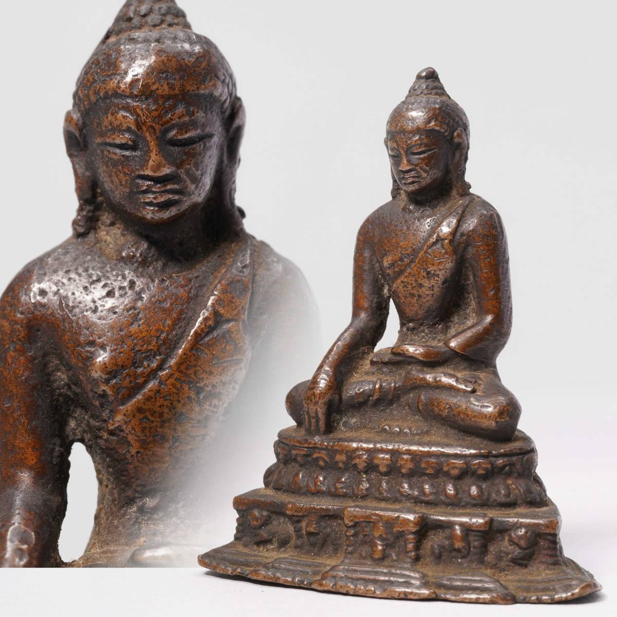 中国古美術・チベット収・純銅・蔵伝工芸・宝石彩絵描金・立自在度母