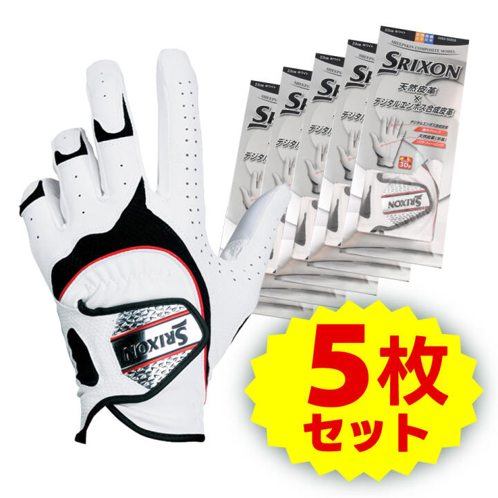 まとめてお得】メンズ SRIXON 左手合皮グローブ5枚セット GGGS003