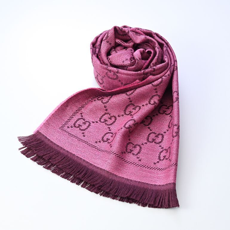 ✨️美品✨️GUCCIグッチ GG マフラー ストール ピンク リバーシブル