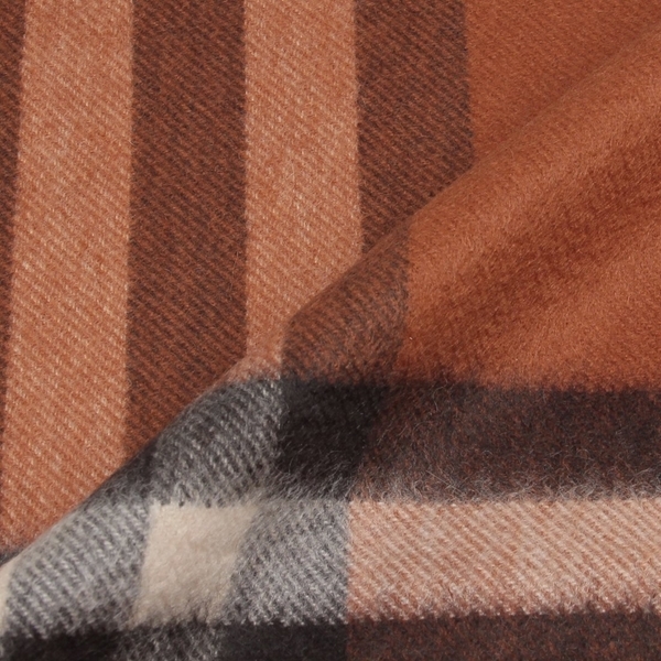 バーバリー マフラー フリンジ バーバリーチェック ブラウン オレンジ