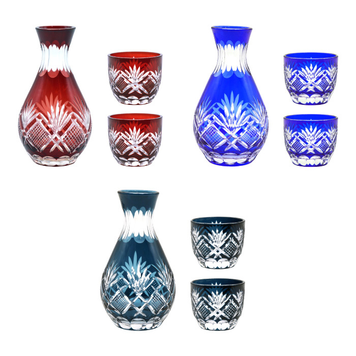 送料無料 】【 名入れ 切子 徳利 おちょこ セット 】酒器セット 切子