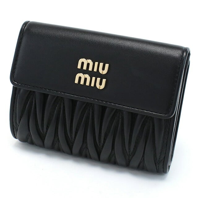 ミュウミュウ 三折財布小銭入付き レディース ブランド MIUMIU レザー
