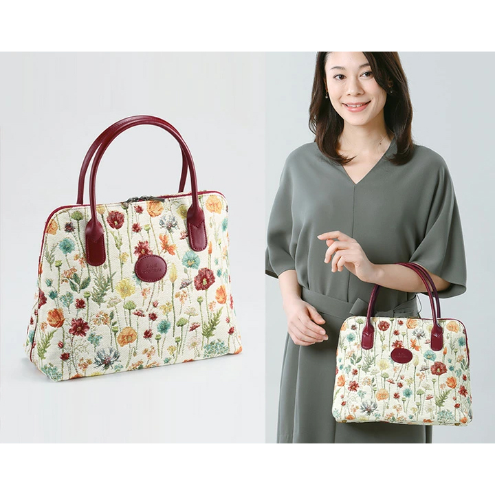 フランス製 ゴブラン織 花柄 ボストンバッグ 翌日出荷 おしゃれ