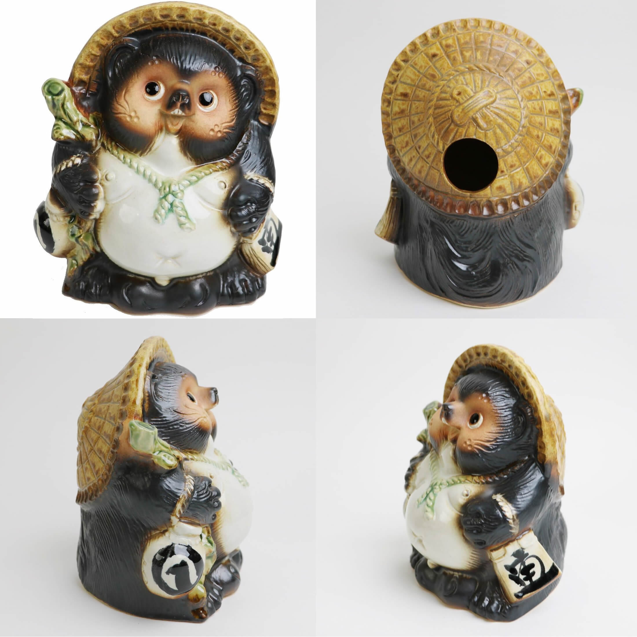 信楽焼 たぬき 置物 高さ15.5cm 陶器 縁起物 5号福々狸オス ta-0070