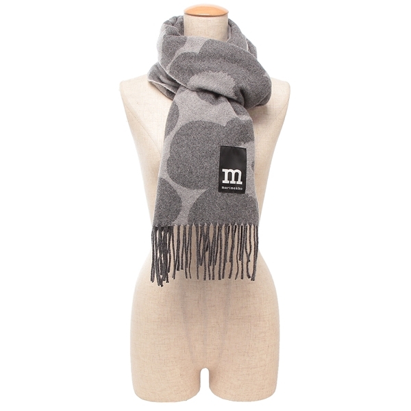 マリメッコ マフラー ストール ウニッコ 花柄 グレー レディース