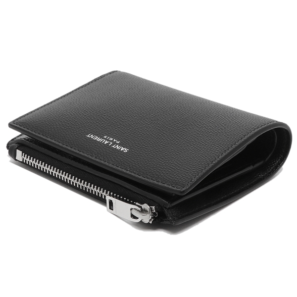 YSL ブラックレザー 二つ折り財布 YSL ブラックレザー 二つ折り財布