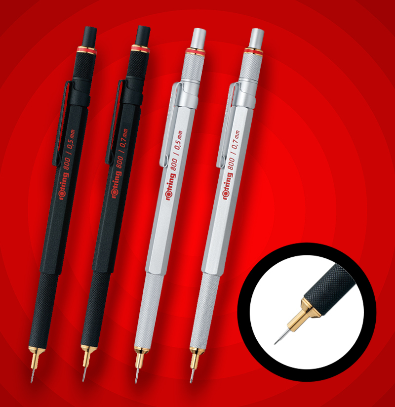 公式 rOtring（ロットリング）【名入れ無料】800 ブラック/シルバー