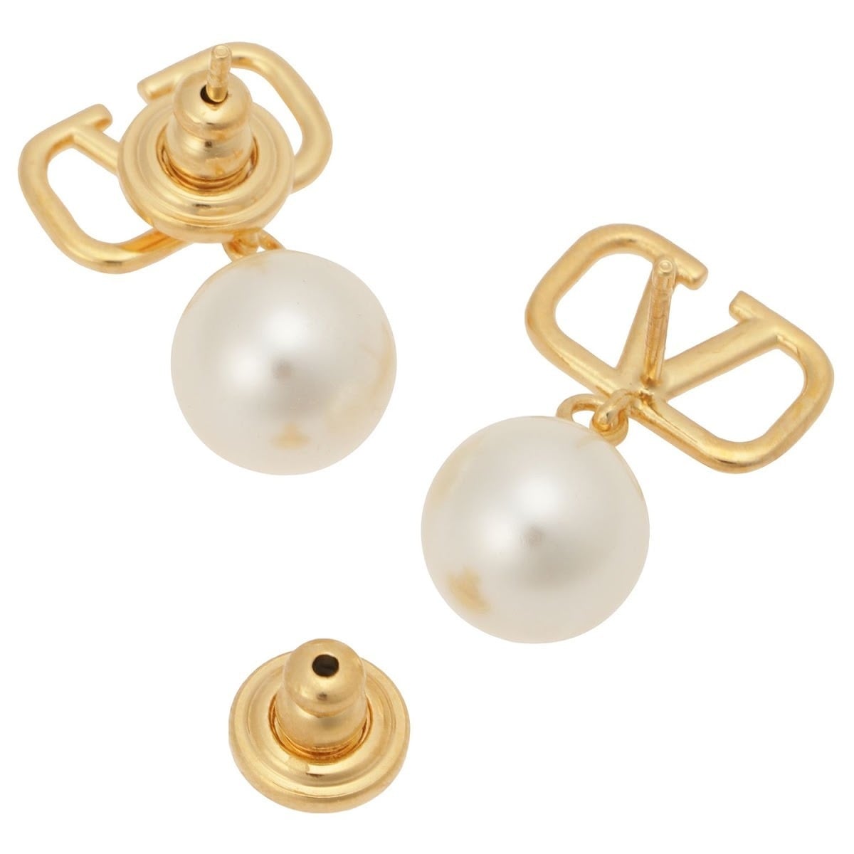 ヴァレンティノ VALENTINO Vロゴ シグネチャー メタル パールビーズ