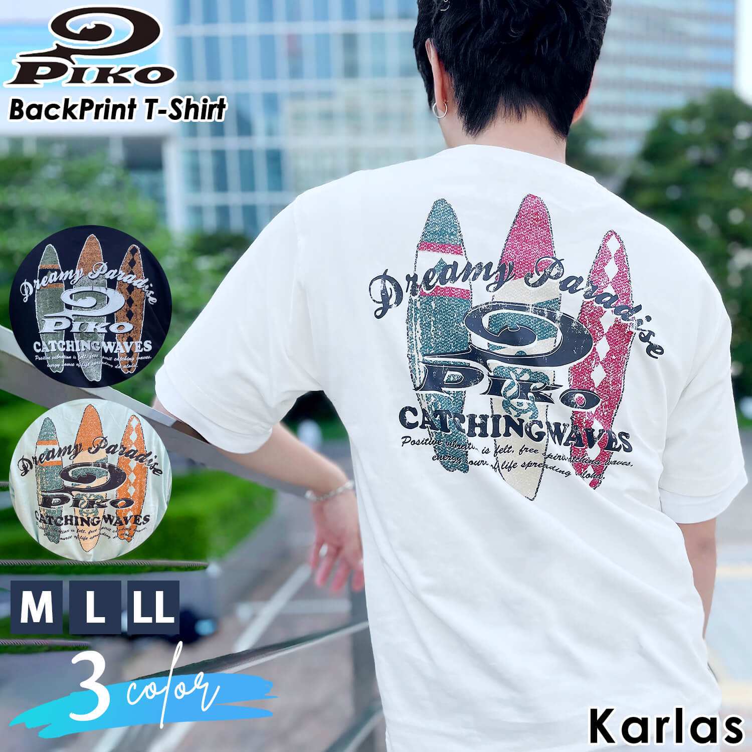 PIKO ピコ Tシャツ メンズ 半袖 バックプリント サーフブランド