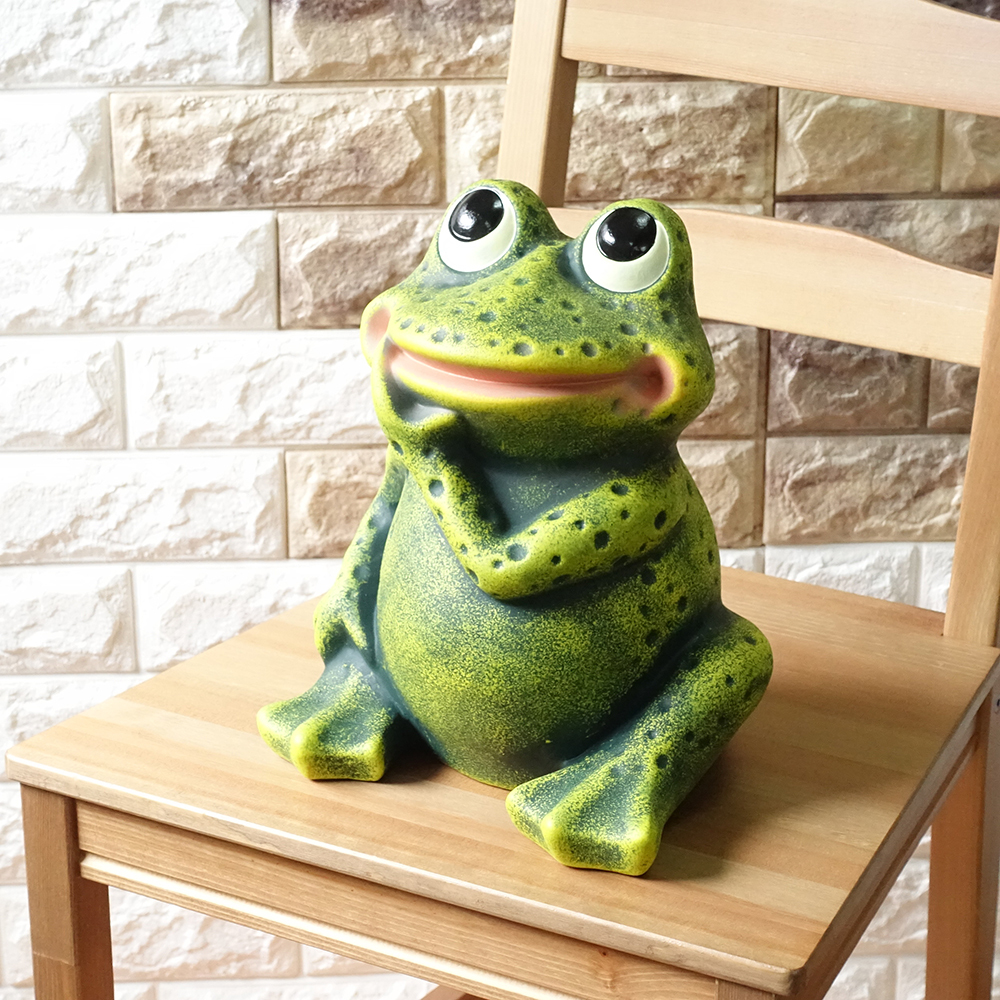 ポルトガル製 緑 かえる 幸せを呼ぶ 開運 カエルグッズ 置物