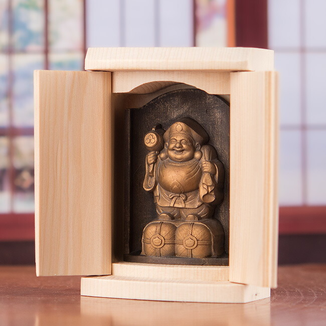 大型 大黒天様 大黒様 木彫り 彫刻 仏像 約92cm 七福神 縁起物 20万也