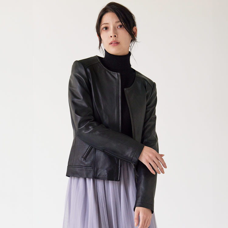 Drawer レザー ジャケット 36 Drawer ドゥロワー レザージャケット